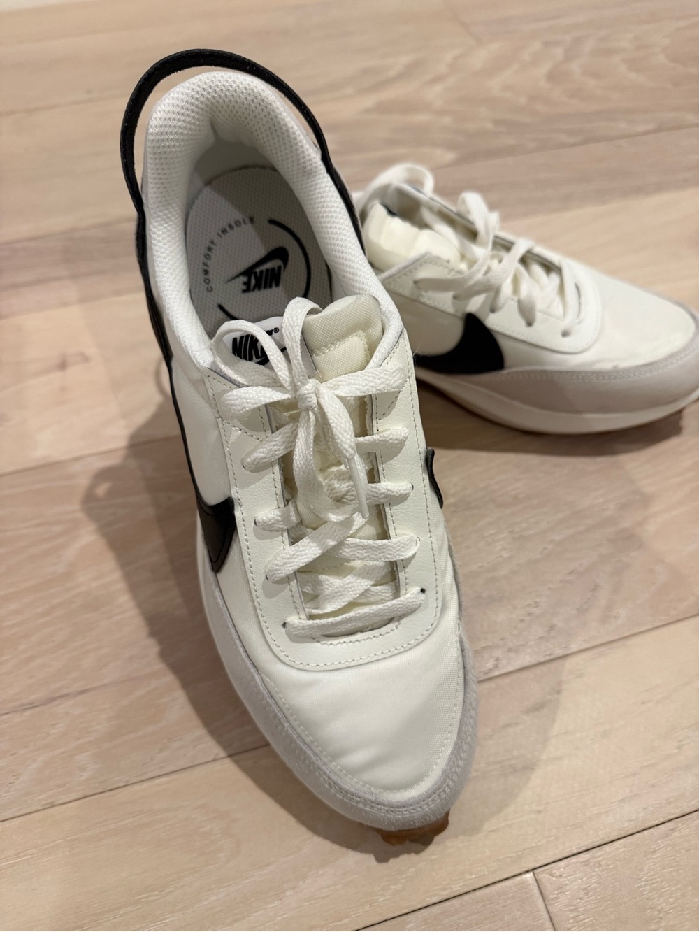 Nike Cream and Black Retro Runner Sneakers